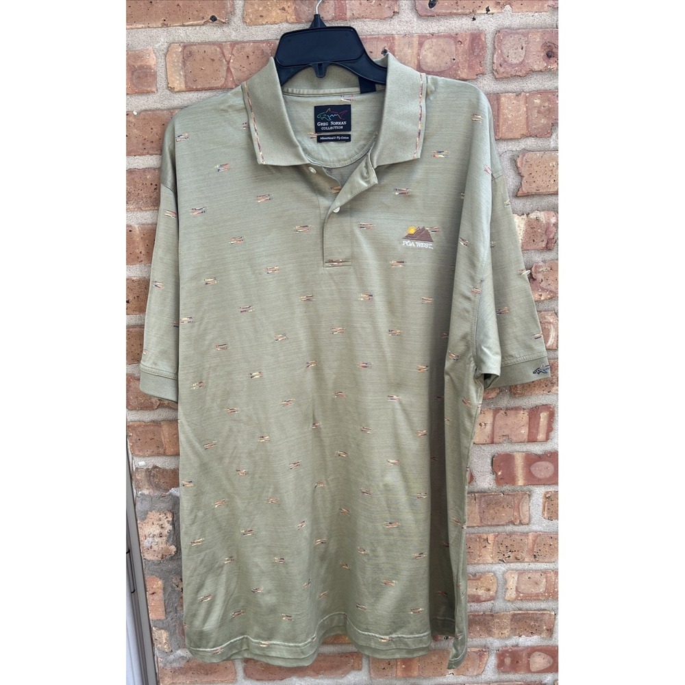 Greg Norman PGA West 100% Cotton Performance Golf Polo Mens XLarge